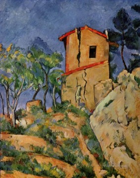  pared Lienzo - La casa de las paredes agrietadas Paul Cezanne